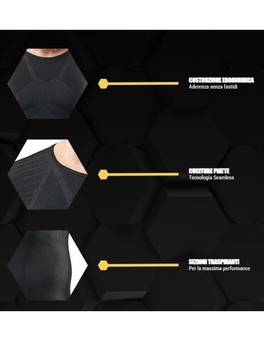 Maglia Termica Tecnica Uomo Dryarn Manica Corta Sport Lavoro