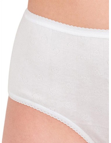 Slip Donna Vita Alta a Costine 100% Cotone, Cristina 4201