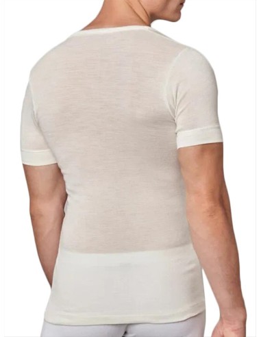 Maglia Intima Uomo Manica Corta Misto Lana Vergine Girocollo