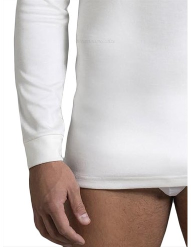 Maglia uomo Lana e Cotone manica lunga scollo a V Luca 10620