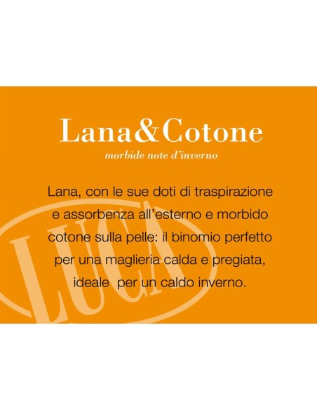 Maglia uomo Lana e Cotone manica lunga scollo a V Luca 10620