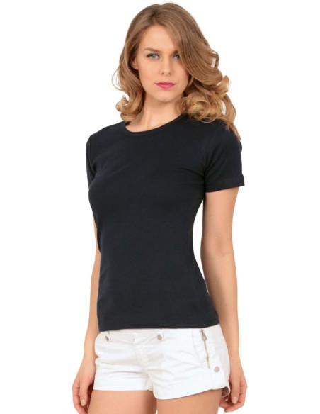 Maglia Donna 100% Puro Cotone Manica Corta e Girocollo
