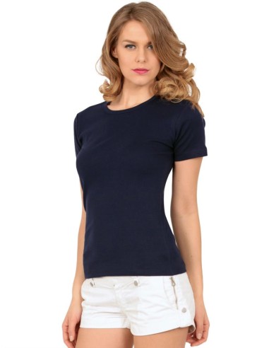 Maglia Donna 100% Puro Cotone Manica Corta e Girocollo