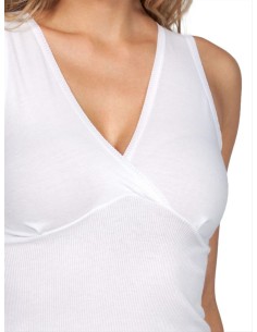 Canotta donna 100% cotone a costine forma seno spalla larga 2