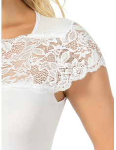 Maglia Donna Sottogiacca Manica Corta e Balza Pizzo, Marlene 2