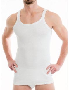 Canotta Uomo Costine Spalla Stretta 100% Puro Cotone