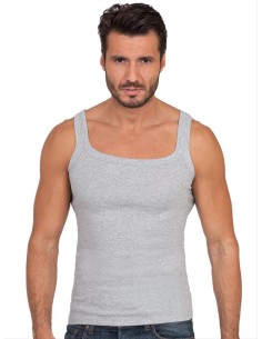 Canottiera Uomo Costine Spalla Stretta 100% Puro Cotone