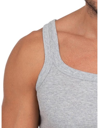 Canottiera Uomo Costine Spalla Stretta 100% Puro Cotone