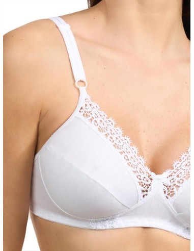 Reggiseno 100% cotone senza ferretto con pizzo, Spiman R302