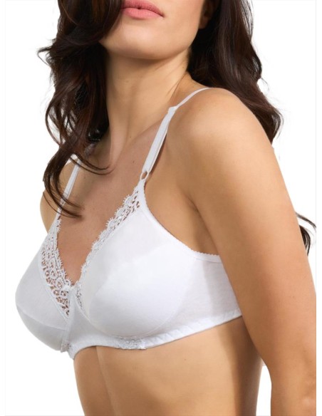 Reggiseno 100% cotone senza ferretto con pizzo, Spiman R302 Reggiseno 100% cotone senza ferretto con pizzo, Spiman R302