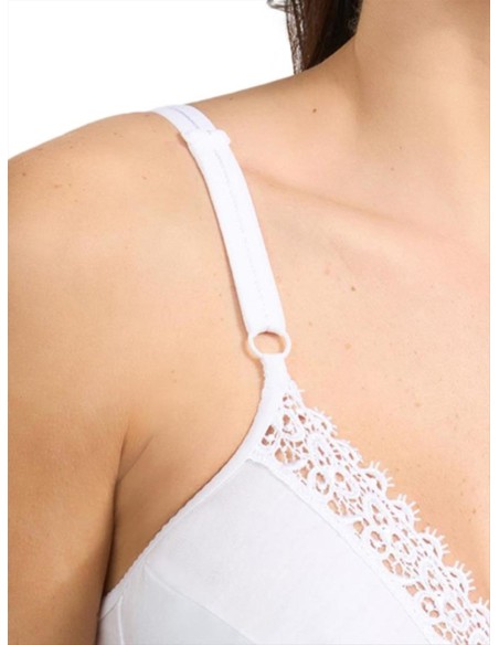Reggiseno 100% cotone senza ferretto con pizzo, Spiman R302 Reggiseno 100% cotone senza ferretto con pizzo, Spiman R302