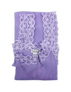 Canotta Donna a Costine 100% Cotone Spalla Larga in Pizzo 2