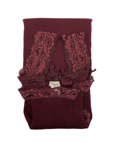 Canotta Donna a Costina in Lana e Seta Spalla Larga e Pizzo 2