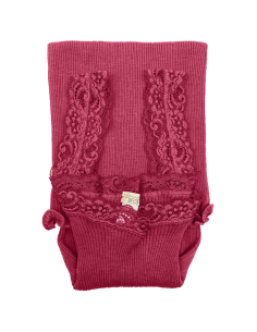 Canotta Donna a Costina in Lana e Seta Spalla Larga e Pizzo 2