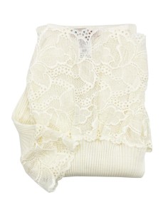 Maglia Donna Costina Lana Merinos Manica Lunga e Balza Pizzo 2
