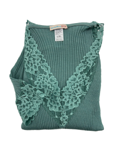 Maglia Donna Manica Lunga Costina Lana Merinos e Pizzo a V 2