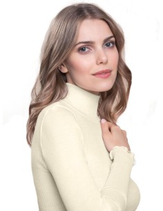 Lupetto Donna Collo Alto Costina in Lana e Seta Manica Lunga 2