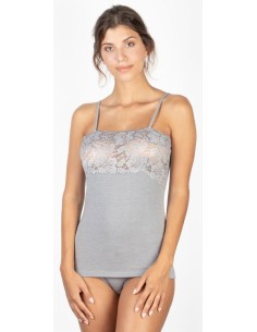 Top Donna Elegante Modal Spalline Balza in Pizzo EGI 1135 2