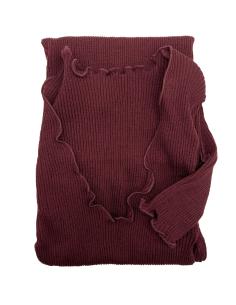 Maglia Donna a Costina in Lana e Seta Manica Lunga Plissè 2