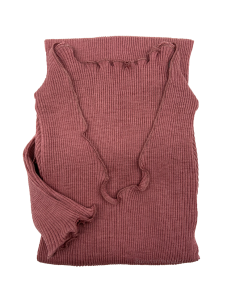 Maglia Donna a Costina in Lana e Seta Manica Lunga Plissè 2