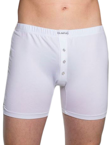 Boxer Uomo Cotone Elasticizzato Bottoni Gamba Lunga, Olimpia