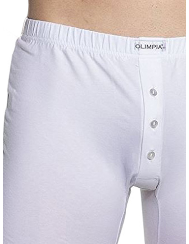 Boxer Uomo Cotone Elasticizzato Bottoni Gamba Lunga, Olimpia