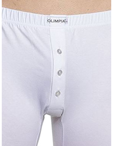 Boxer Uomo Cotone Elasticizzato Bottoni Gamba Lunga, Olimpia