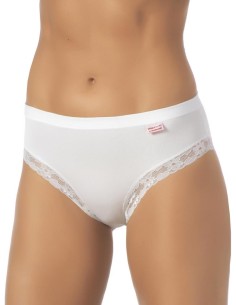 Slip Donna Cotone Elastico Vita Media Pizzo, Marlene 14027