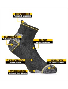 Calze Lavoro Uomo WRK-04 Rinforzate, Traspiranti - 3 Paia  2
