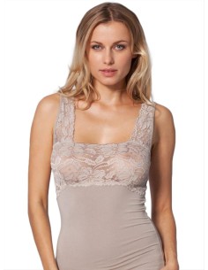 Canotta Donna Elegante Modal Spalla Larga Pizzo EGI 1137