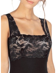 Canotta Donna Elegante Modal Spalla Larga Pizzo EGI 1137 2