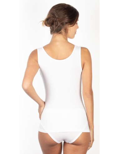 Canotta Donna Elegante Modal Spalla Larga Pizzo EGI 1137