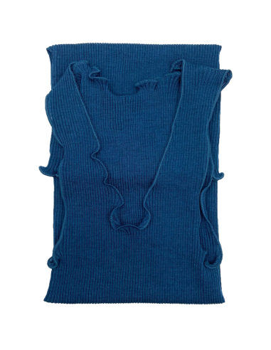 Canotta Donna a Costina in Lana e Seta Spalla Larga Plissè