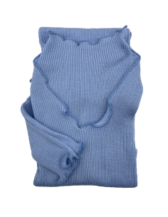 Maglia Donna a Costina in Lana e Seta Manica Lunga Plissè 2