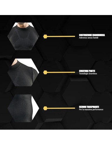 Maglia Lupetto Termica Tecnica Uomo Manica Lunga Sportiva