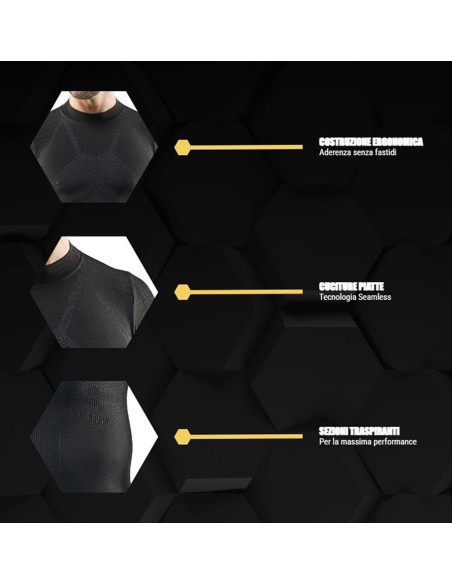 Maglia Lupetto Termica Tecnica Uomo Manica Lunga Sportiva