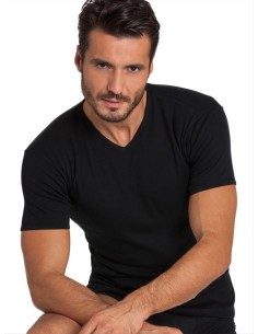 T-Shirt Uomo a V 100% Cotone Manica Corta, Basic Cotton 905