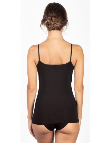 Top Donna Elegante Modal Spalline Balza in Pizzo EGI 1135