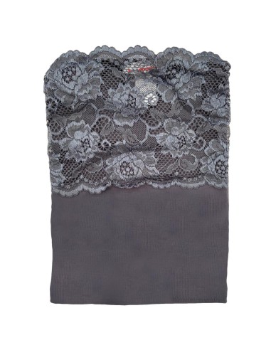 Top Donna Elegante Modal Spalline Balza in Pizzo EGI 1135