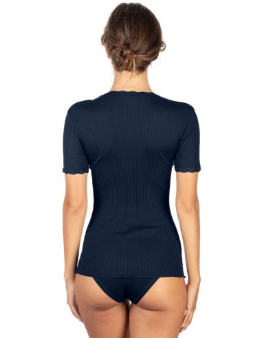 Maglia Donna Costina Lana Merinos Manica Corta in Pizzo EGI