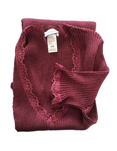 Maglia Donna Costina Lana Merinos Manica Corta in Pizzo EGI