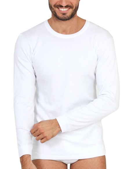 Maglia Uomo Manica Lunga Cotone Felpato Girocollo, MaRe 486