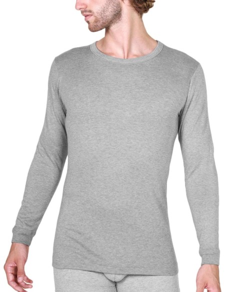 Maglia Uomo Manica Lunga Cotone Felpato Girocollo, MaRe 486