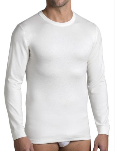 Maglia uomo Lana e Cotone manica lunga girocollo, Luca 10600
