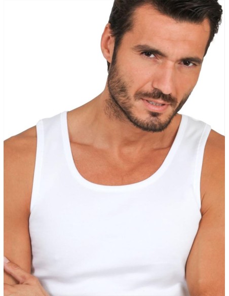 Canottiera Uomo Spalla Larga 100% Cotone Felpato, MaRe 477