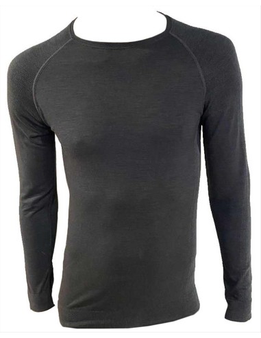 Maglia Termica Tecnica Unisex Misto Lana Merino Manica Lunga
