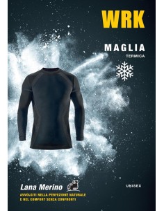 Maglia Termica Tecnica Unisex Misto Lana Merino Manica Lunga 2