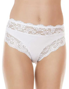 Slip Donna in Cotone Modal e Pizzo Vita Media, Jadea 742