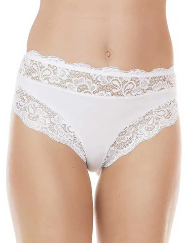 Slip Donna in Cotone Modal e Pizzo Vita Media, Jadea 742
