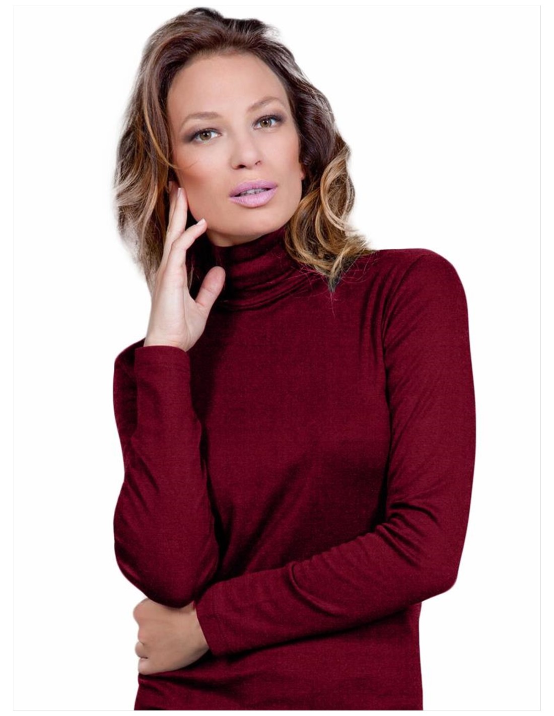 Essentials Maglione a Lupetto a Coste a Maniche Lunghe Leggero vestibilità Classica Donna, Azzurro, XS